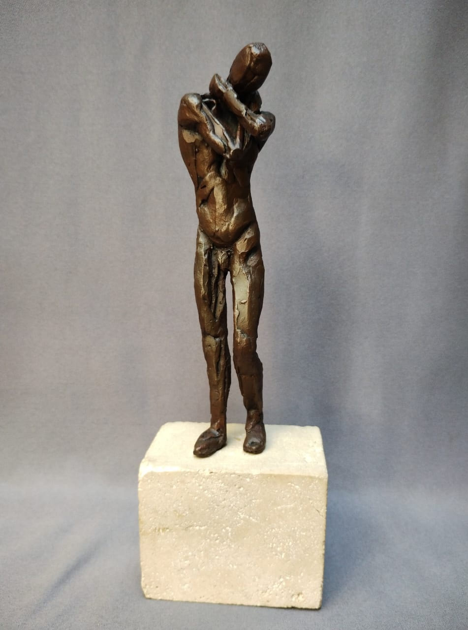 Sold at Auction: Louis Mendez, Louis Mendez Nude Man Ceramic Sculpture